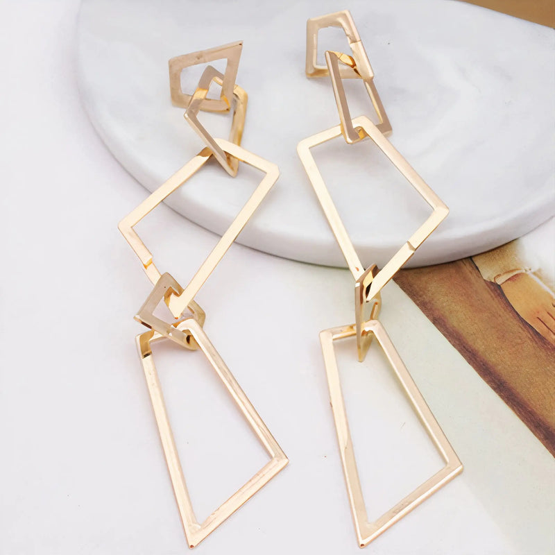 Hollow Rectangle Earrings